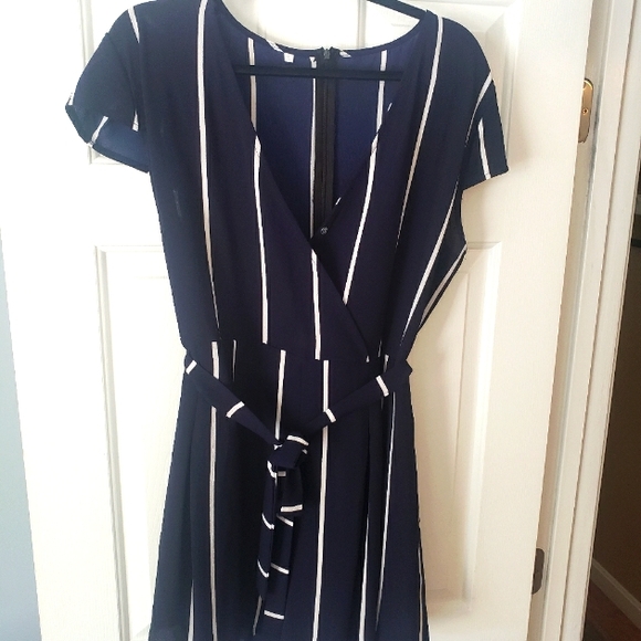 New Never Worn Navy Blue/White SHEIN Romper